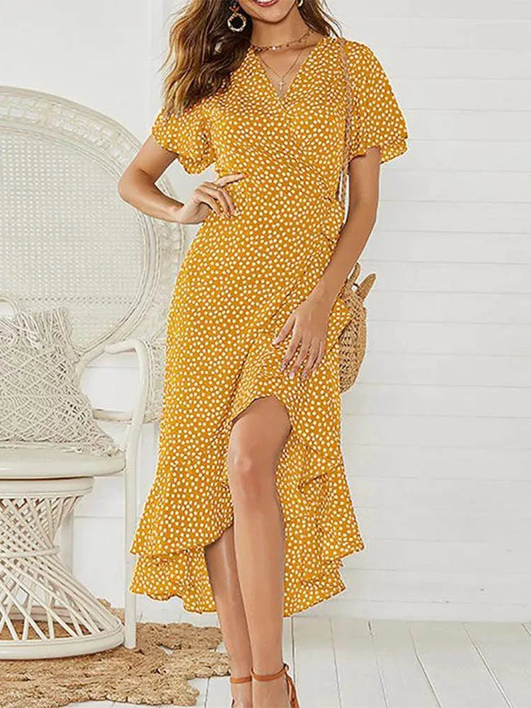 Kvinders Maxikjole Boho Stil med Blomstertryk 10