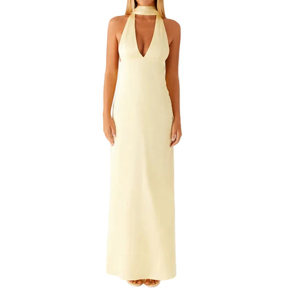 Kvinders Maxikjole Halterneck Boho Style 0