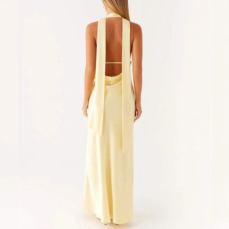 Kvinders Maxikjole Halterneck Boho Style 1