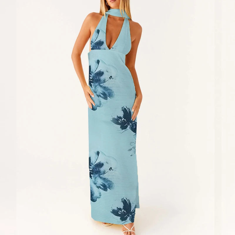 Kvinders Maxikjole Halterneck Boho Style 10