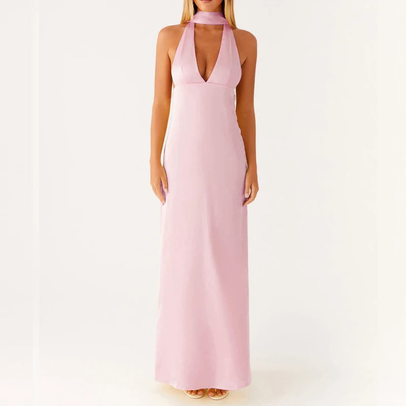 Kvinders Maxikjole Halterneck Boho Style 2