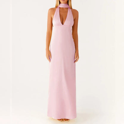 Kvinders Maxikjole Halterneck Boho Style 2