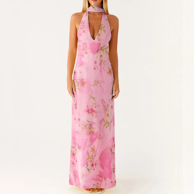 Kvinders Maxikjole Halterneck Boho Style 5