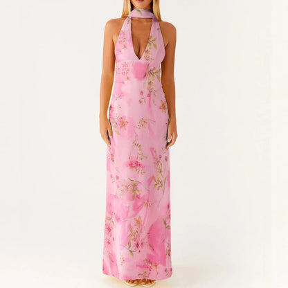 Kvinders Maxikjole Halterneck Boho Style 5