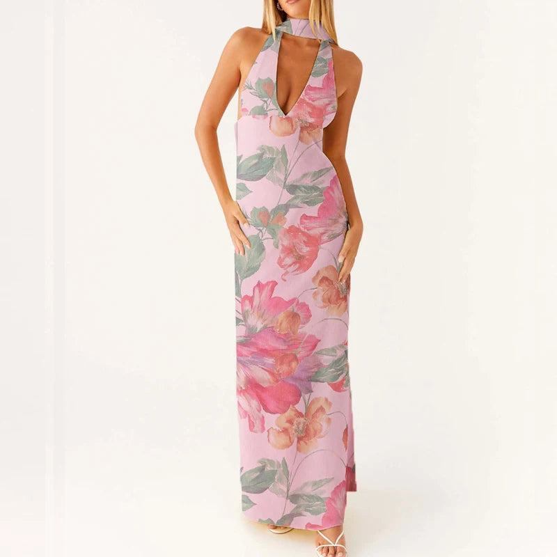 Kvinders Maxikjole Halterneck Boho Style 6