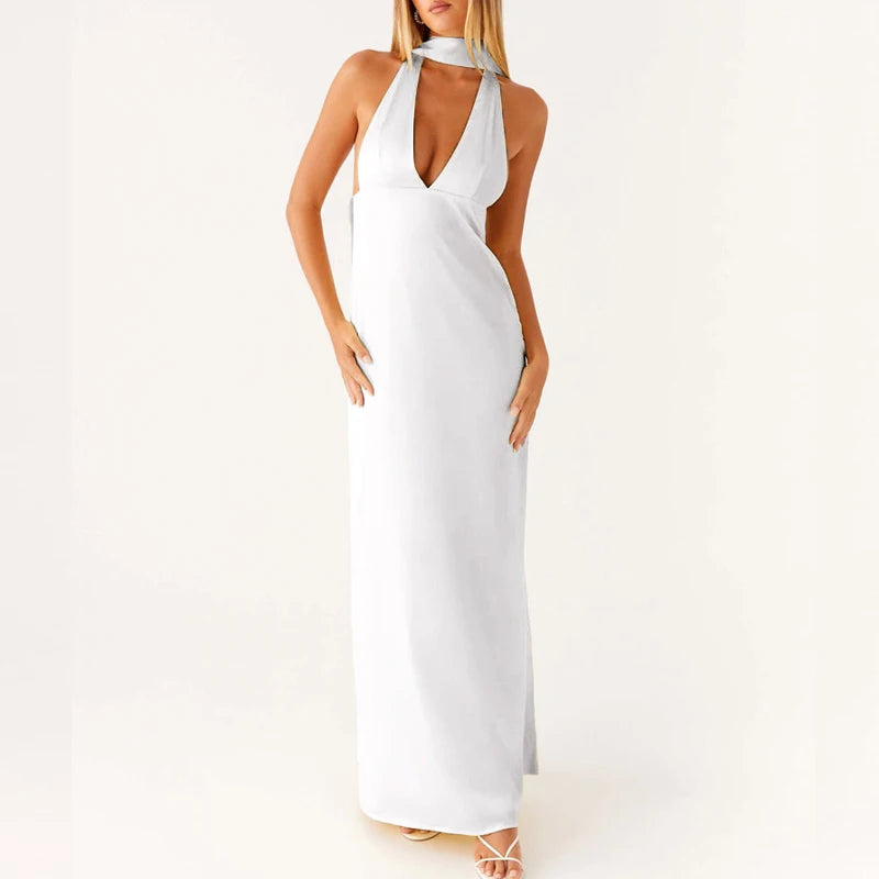 Kvinders Maxikjole Halterneck Boho Style 7