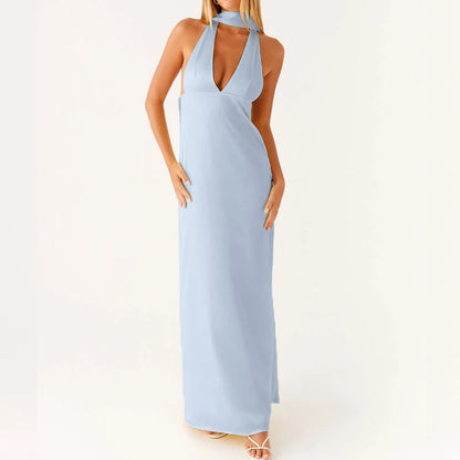 Kvinders Maxikjole Halterneck Boho Style 8