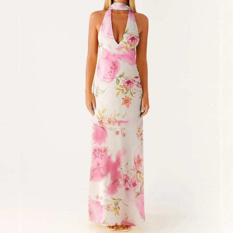 Kvinders Maxikjole Halterneck Boho Style 9