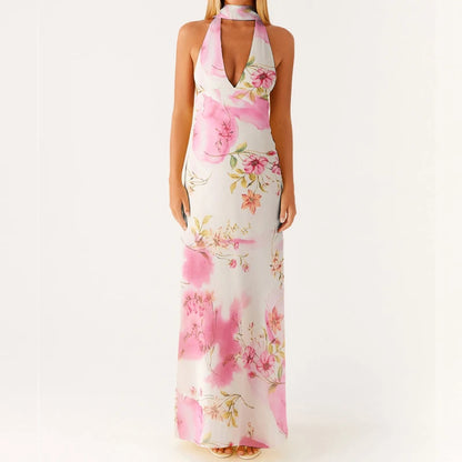Kvinders Maxikjole Halterneck Boho Style 9
