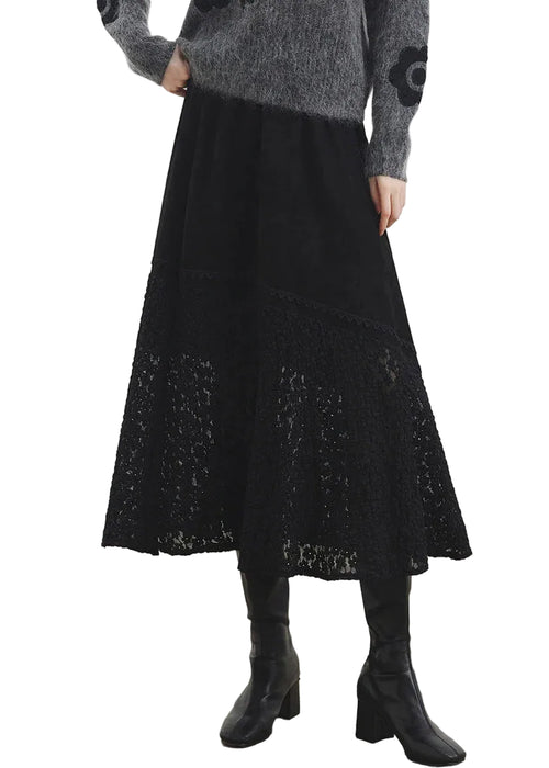 Kvinders Maxinederdel med Elastisk Talje og Blødt Look 0