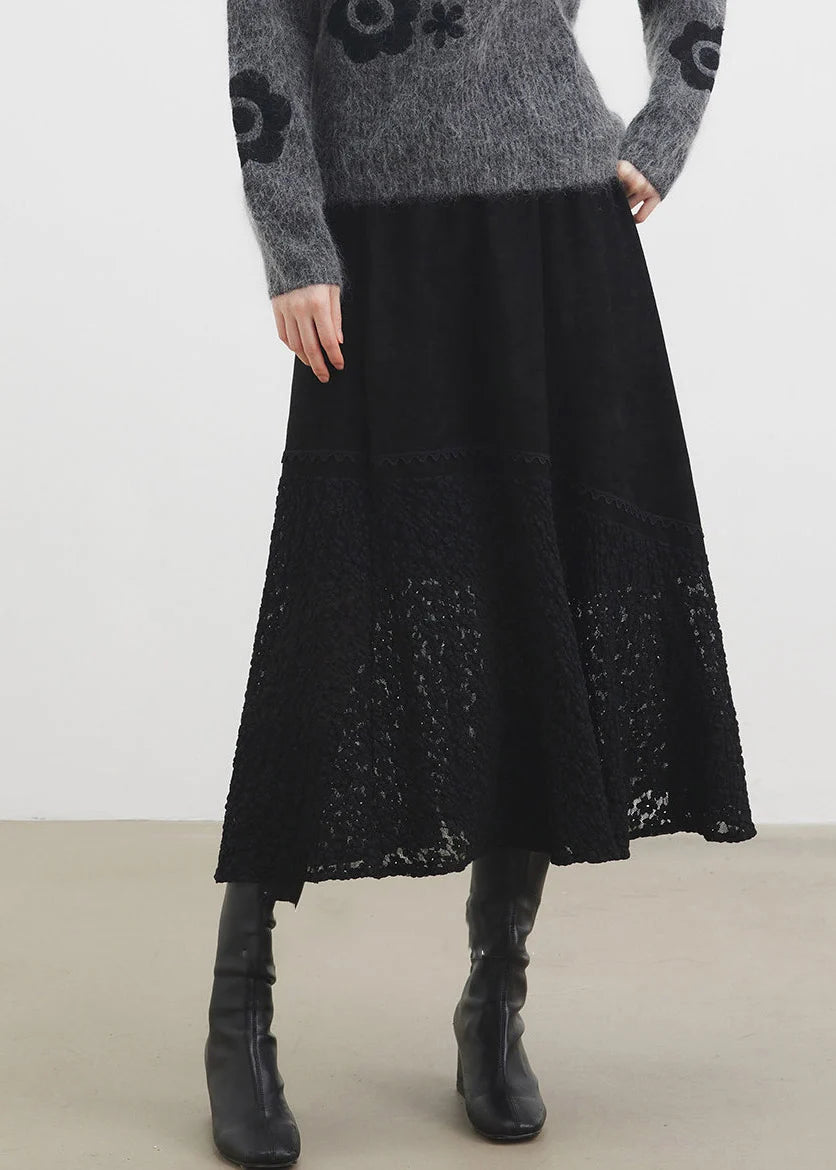 Kvinders Maxinederdel med Elastisk Talje og Blødt Look 1