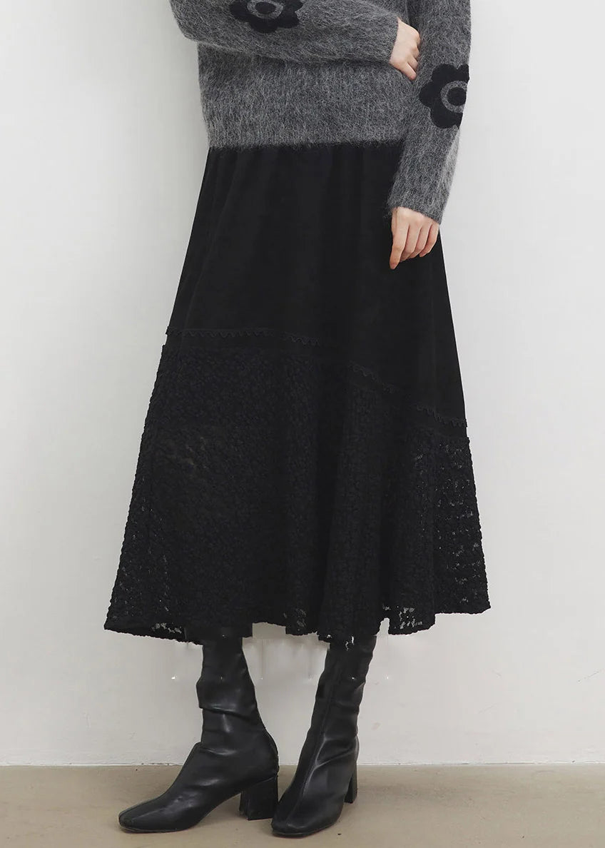 Kvinders Maxinederdel med Elastisk Talje og Blødt Look 3