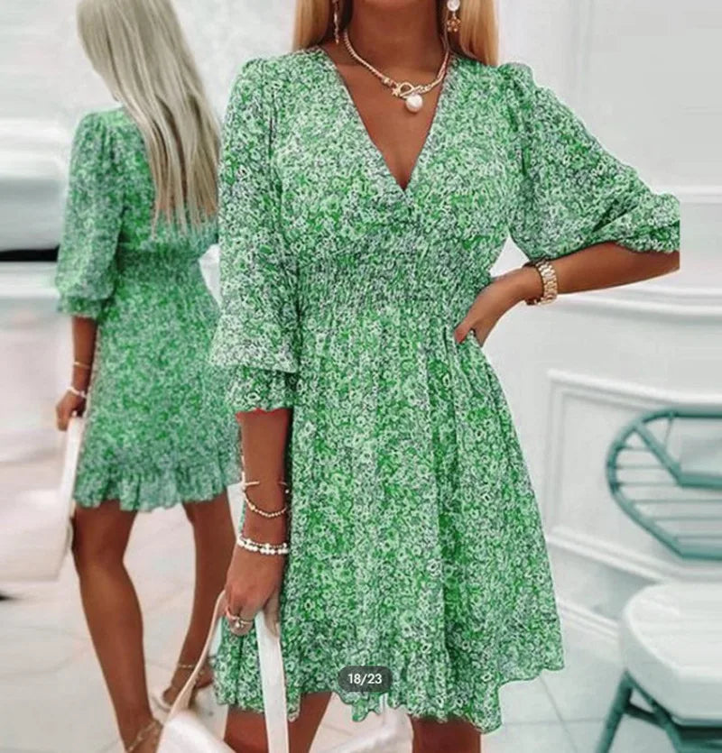 Kvinders Mellemlængde Kjole Bohemian Stil 1