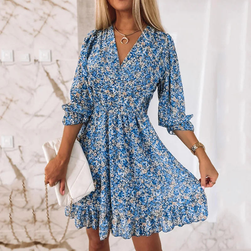 Kvinders Mellemlængde Kjole Bohemian Stil 2