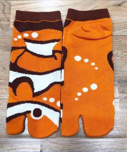 Kvinders Mid Calf Sokker Jacquard Split Toe Design 3