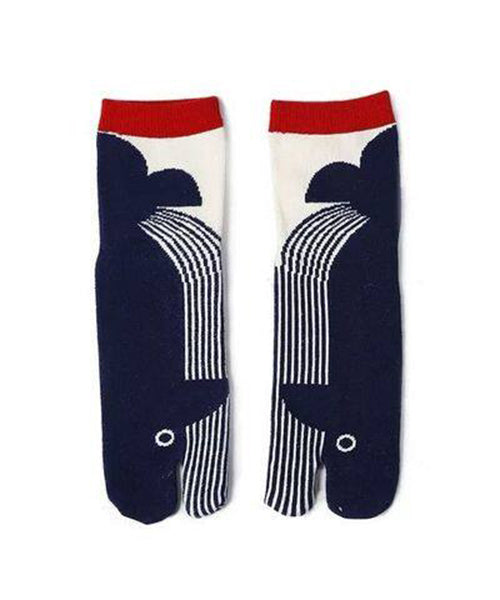 Kvinders Mid Calf Sokker Jacquard Split Toe Design 4