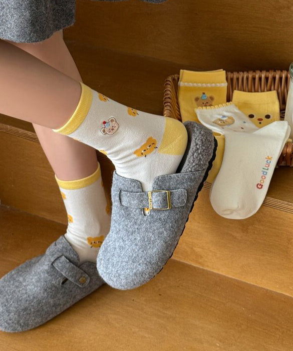 Kvinders Mid Calf Sokker med Tegneseriemønster 1