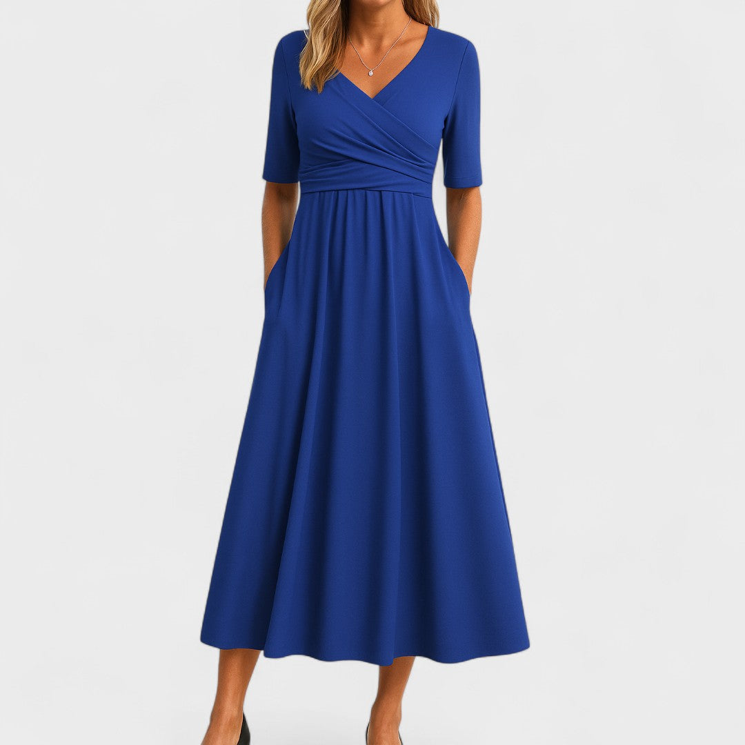 Kvinders Midi Kjole A-snit Tidløs Stil 2