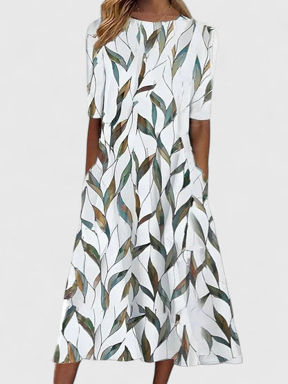 Kvinders Midi Kjole Blomsterprint 1