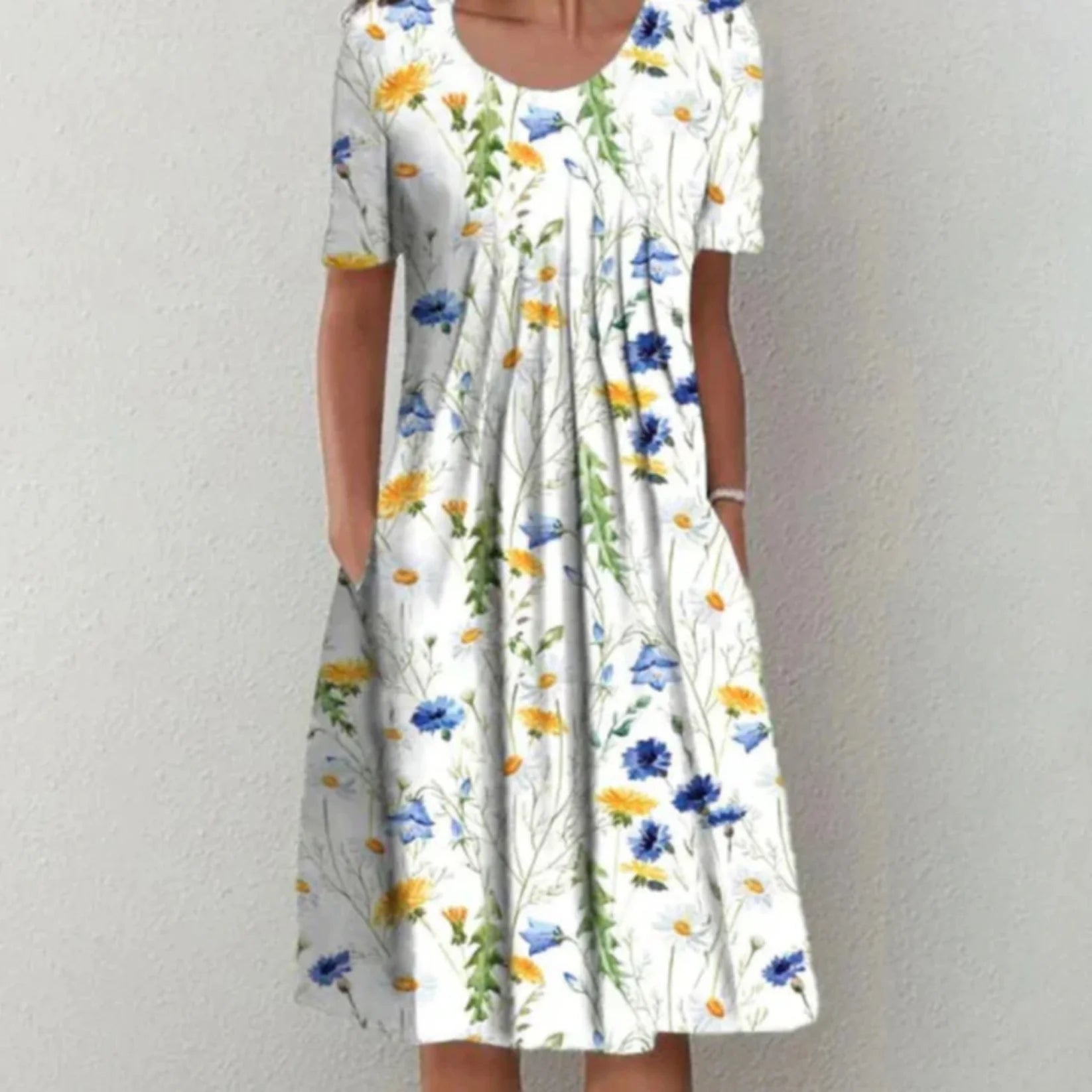 Kvinders Midi Kjole med Blomsterprint 1