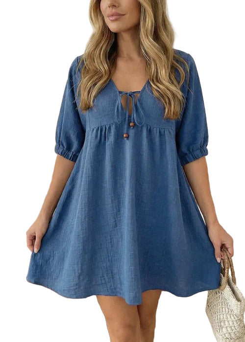 Kvinders Midikjole Boho Patchwork Stil 0