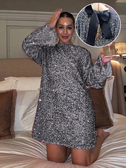 Kvinders Midikjole Glamourøs Med Glitter Detaljer 1