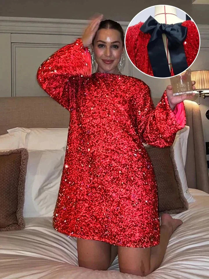 Kvinders Midikjole Glamourøs Med Glitter Detaljer 2