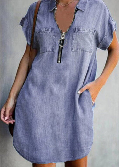 Kvinders Midikjole med Peter Pan-krave og Patchwork Design 2