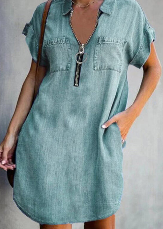 Kvinders Midikjole med Peter Pan-krave og Patchwork Design 4
