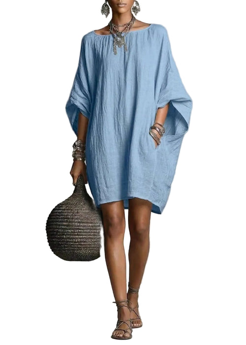 Kvinders Midt-kjole Oversized Casual Stil med Batwing Ærmer 0