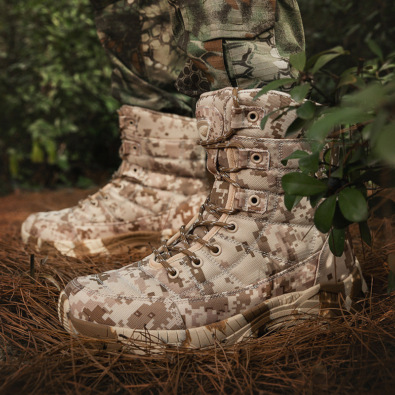 Kvinders Militærstøvler Høj Sål Camouflage 0