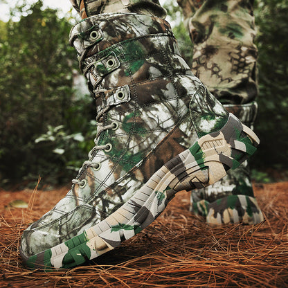 Kvinders Militærstøvler Høj Sål Camouflage 2