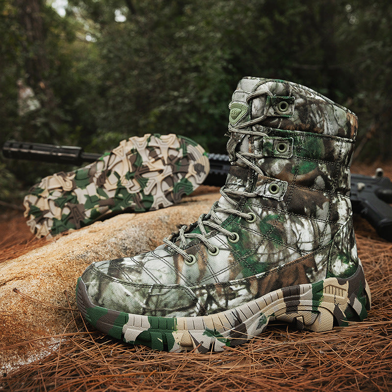 Kvinders Militærstøvler Høj Sål Camouflage 4