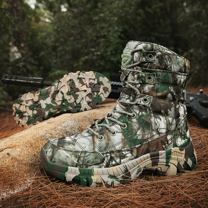 Kvinders Militærstøvler Høj Sål Camouflage 4