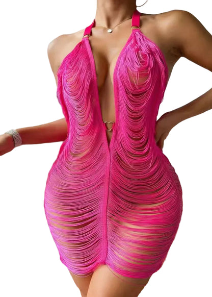 Kvinders Mini Kjole Halter Cut-Out 0