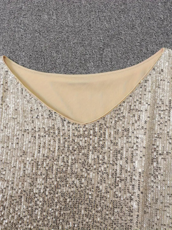 Kvinders Mini Kjole Off-Shoulder Med Glitrende Detaljer 5