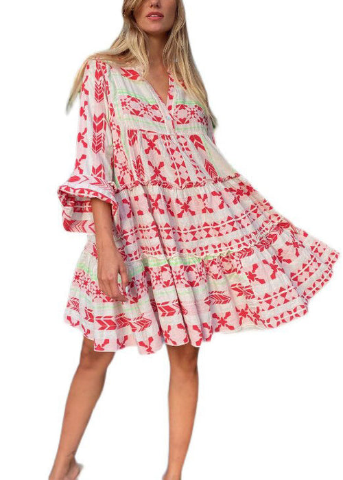Kvinders Mini Kjole Oversized Print 4