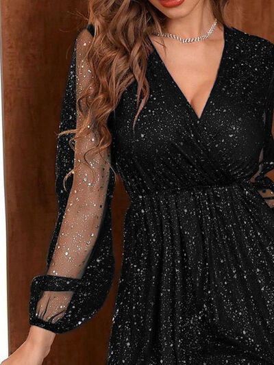 Kvinders Mini Kjole med Ballonærmer Glamourøs Stil 1
