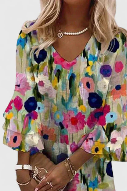 Kvinders Mini Kjole med Blomsterprint 2