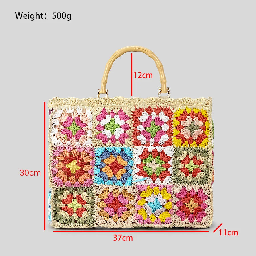 Kvinders Mini Tote Hæklet Boho Stil 2