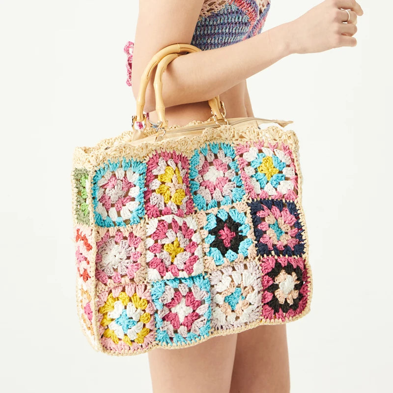 Kvinders Mini Tote Hæklet Boho Stil 7