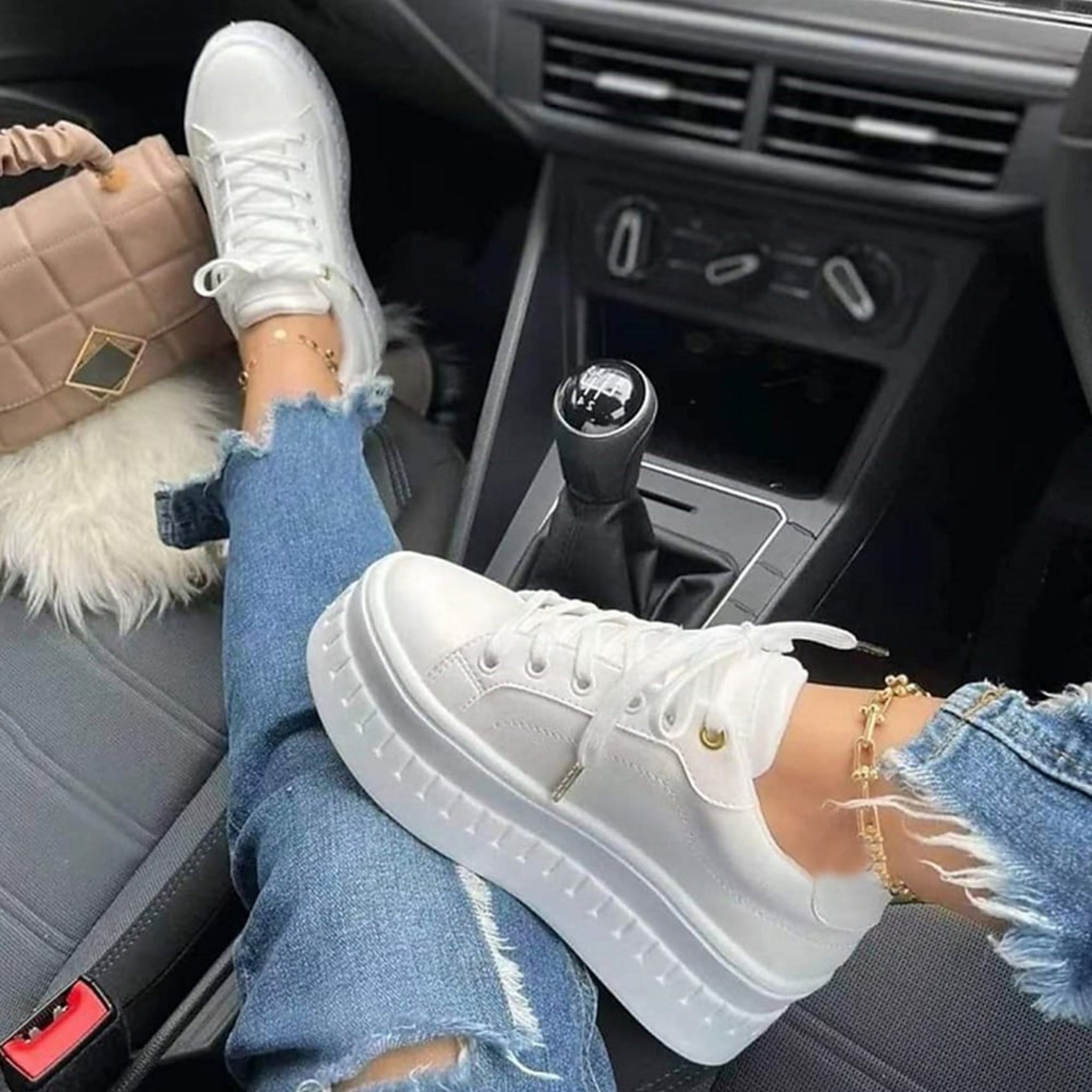 Kvinders Modesneakers med Tyk Sål 1