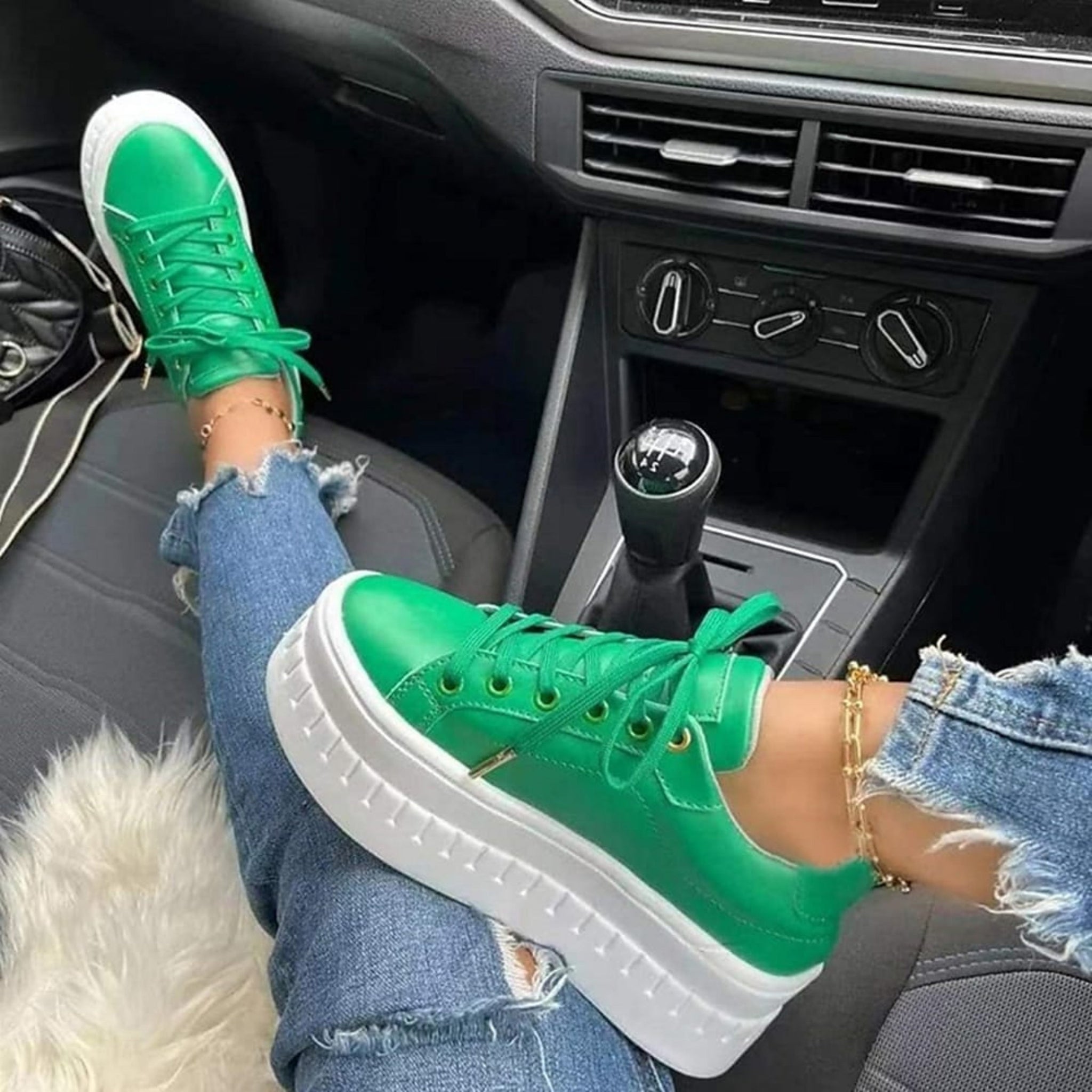 Kvinders Modesneakers med Tyk Sål 4