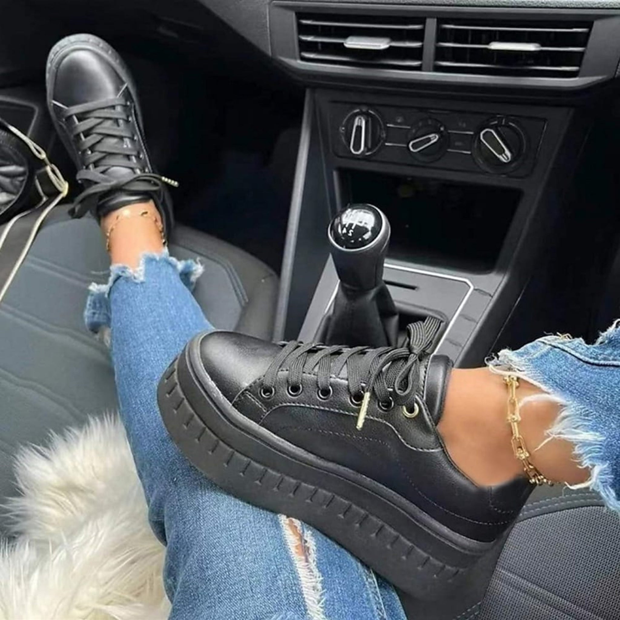Kvinders Modesneakers med Tyk Sål 5