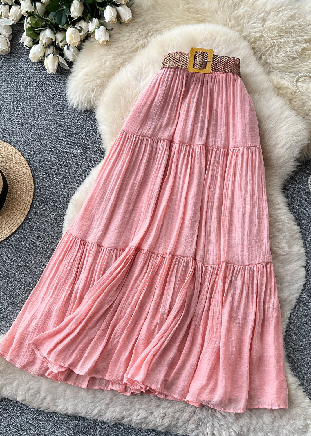 Kvinders Nederdel Boho Patchwork Rynket Stil 1