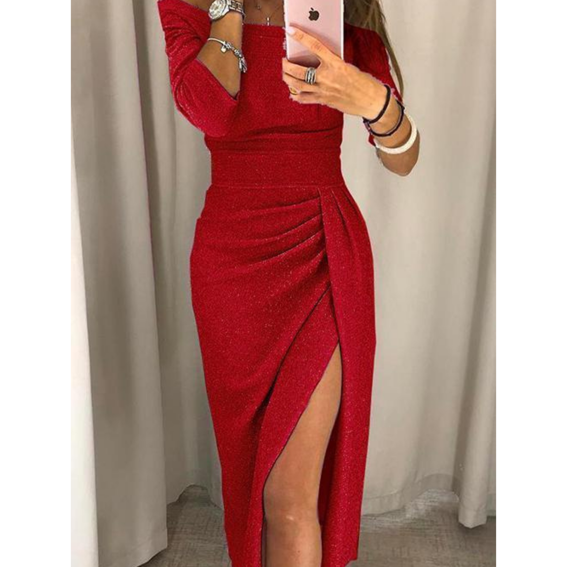 Kvinders Off-the-Shoulder Kjole Raffineret Stil 1