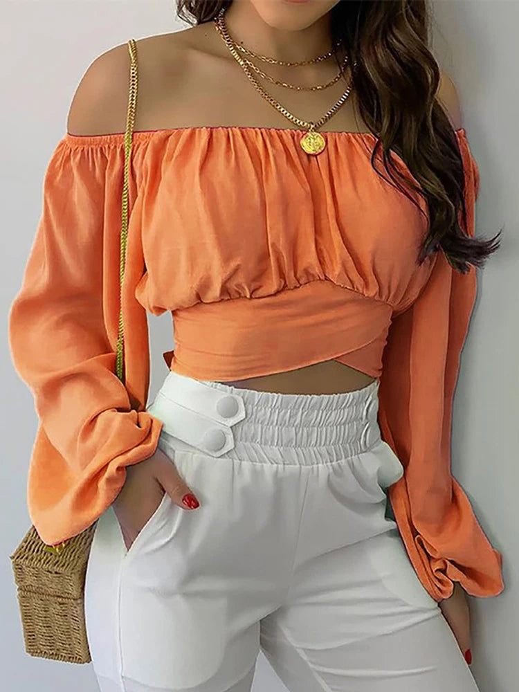 Kvinders Off Shoulder Bluse Chic 2