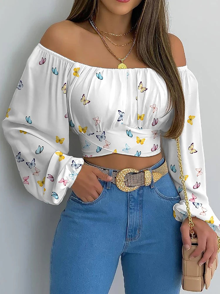 Kvinders Off Shoulder Bluse Chic 3