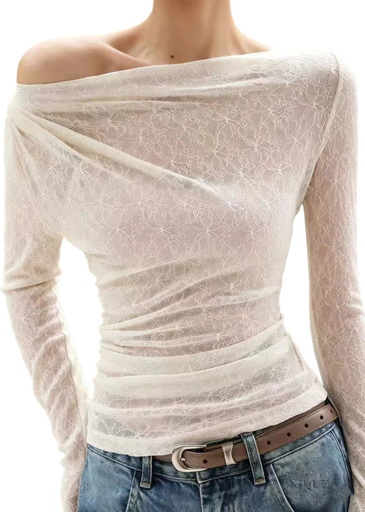 Kvinders One Shoulder Blonde Top Enkel Sommerstil 0