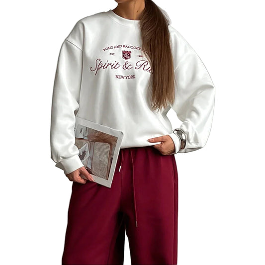 Kvinders Overdimensioneret Sweatshirt Rund Hals 0